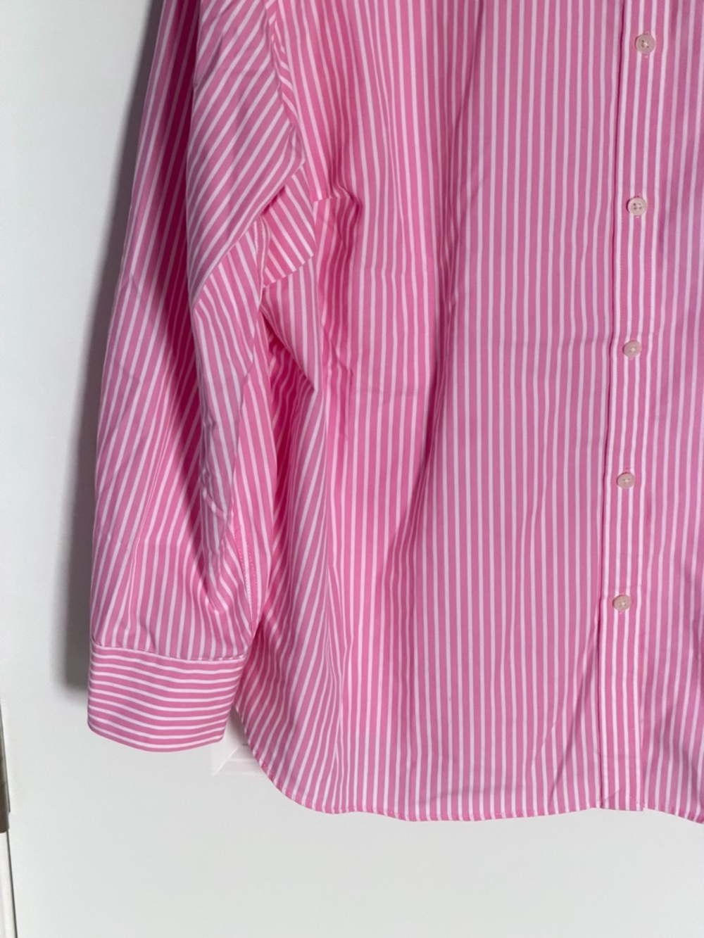 Lauren Ralph Lauren Pink & White Stripe Cotton Long Sleeve Shirt 1X 54750 - Picture 4 of 15